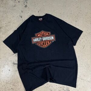 Vintage 2006 Harley Davidson Biker Graphic Black T-Shirt Size Large